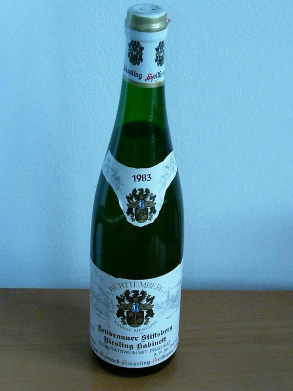 Wein 1983er Heilbronner Stiftsbogen Riesling Kabinett
