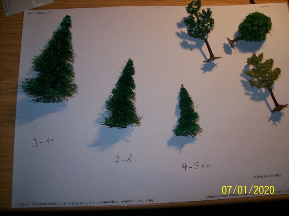 Bäume - Modell, H0 ca 260 Stück
