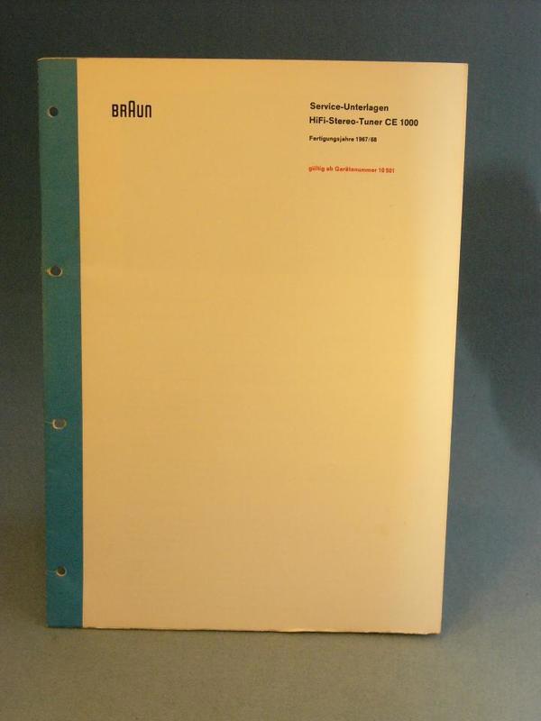 Braun CE 1000 Rarität original Manual (Technische Information)