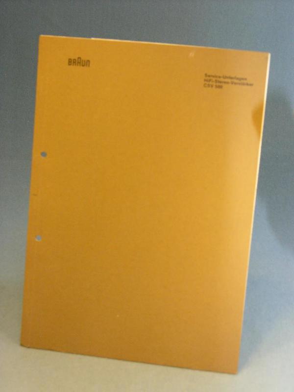 Braun CSV 500 original Manual (Technische Information)