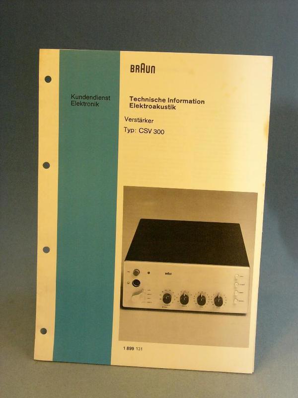 Braun CSV 300 original Manual (Technische Information)