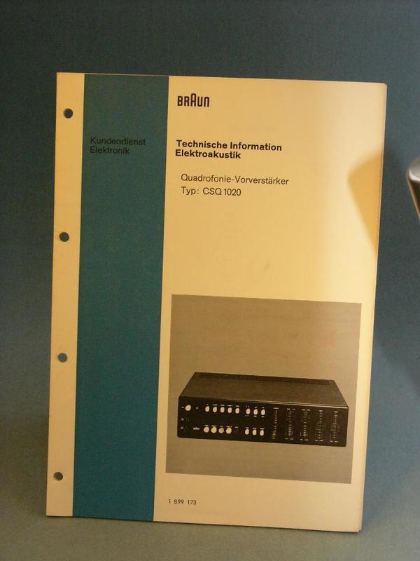 Braun CSQ 1020 original Manual (Technische Information)