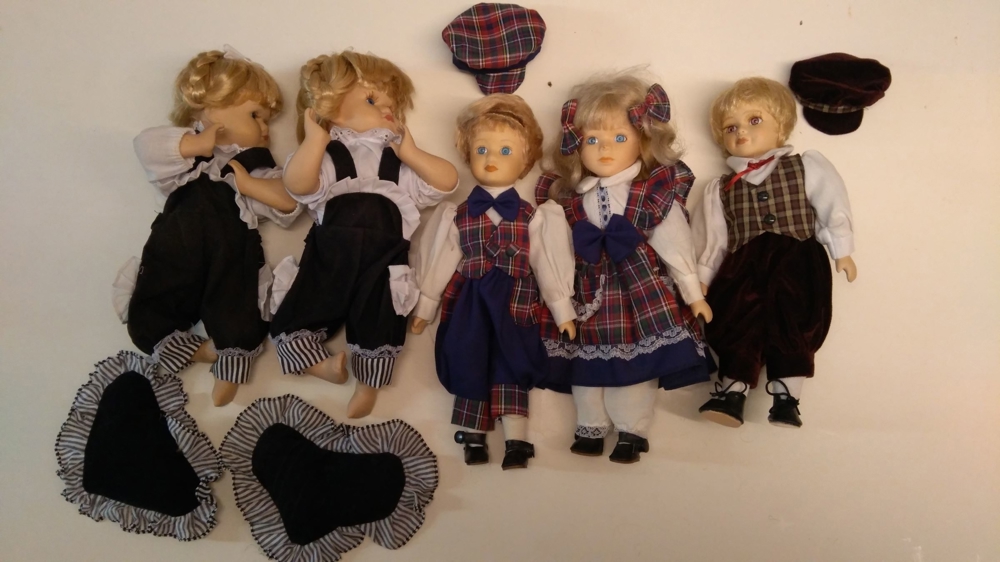 5 Puppen Porzellan