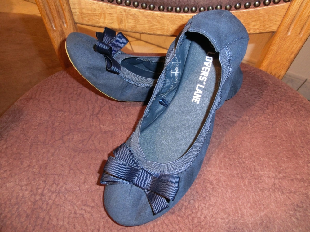 Ballerinas Mädchen /Damen / 37 /NEUwertig/dunkelblau/ Velouroptik