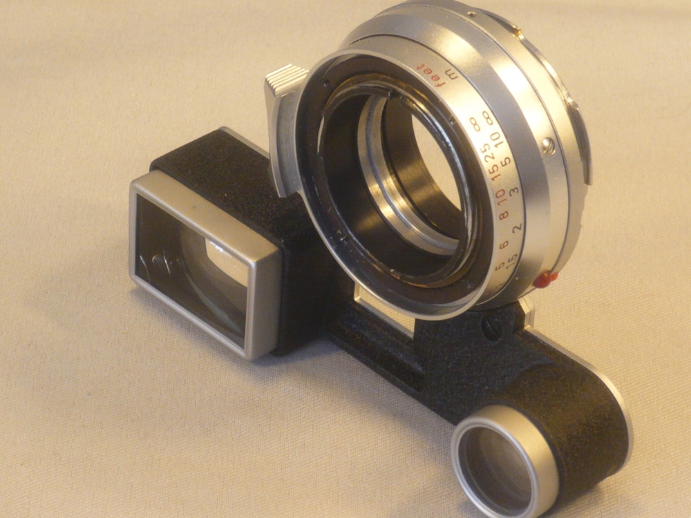 Leica Summicron M2/35 chrom 8-Linser Objektiv Fassung mit Sucherbrille neu
