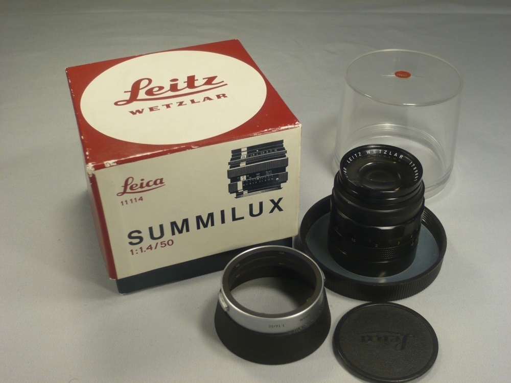 Leica Summilux M 1,4/50 black paint von 1960 sehr selten im Originalkarton