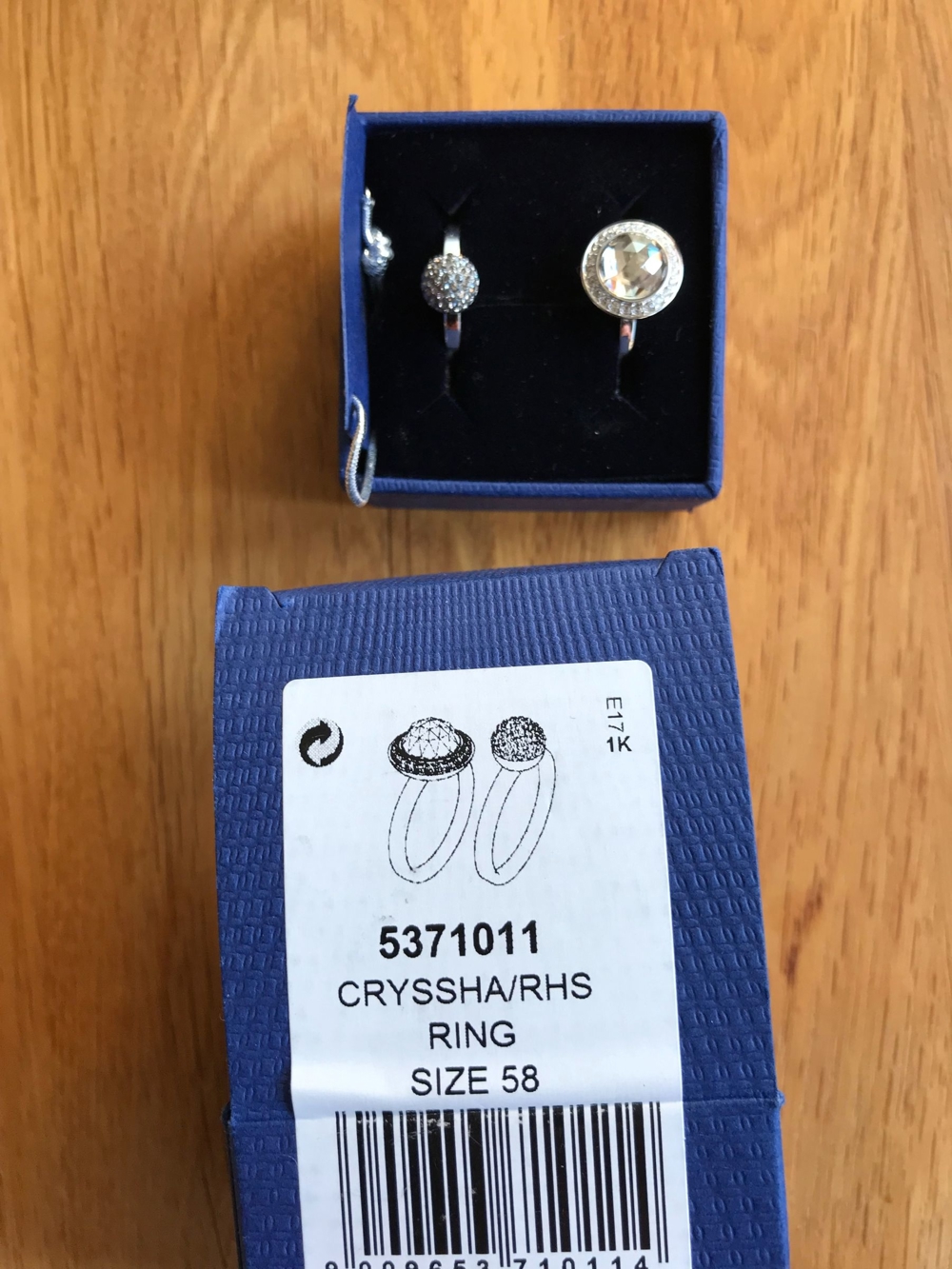 Ring Set Swarovski Cryssha Grösse 58 NEU