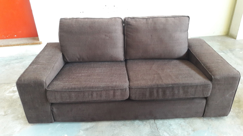braunes zweisitziges Sofa abziehbar, gebraucht, top Zustand