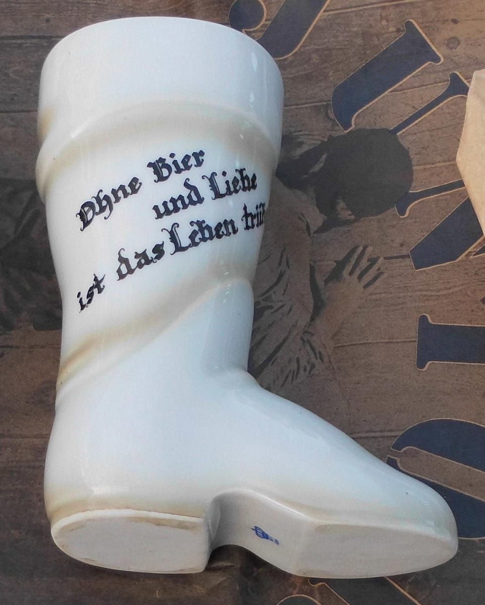 Kleiner Bierstiefel "Ohne Bier und Liebe ist das Leben trübe"