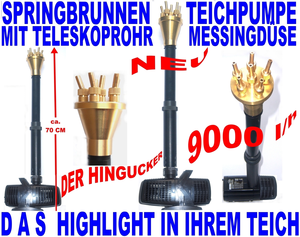 9000 l h riesen-sauerstoff-teichpumpe+springbrunnen+messingdüse