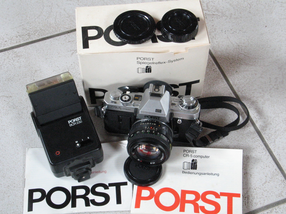Porst CR-5 mit Porst 1:1,6 50mm und Blitzgerät mit Anleitung OVP