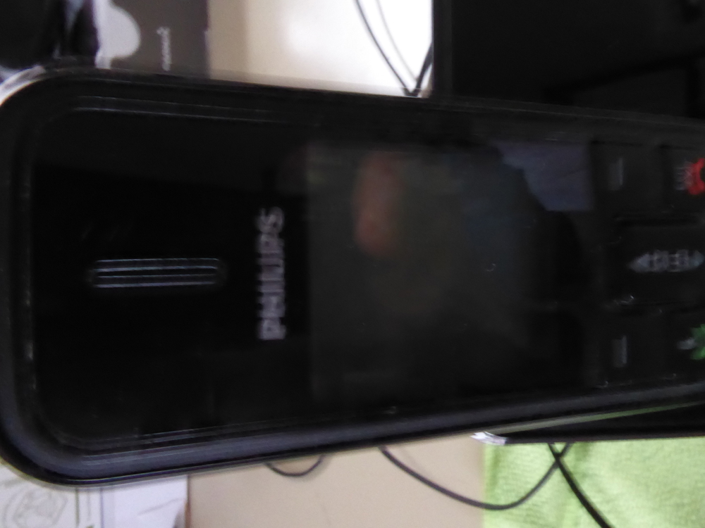 Ein gebrauchtes Philips schnurloses Telefon