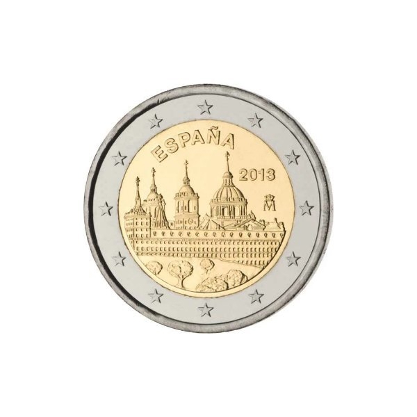 Neu! Noch nie im Umlauf = 2 Euro Münze Schloß und Kloster El Escorial Spanien 2013 Unesco 