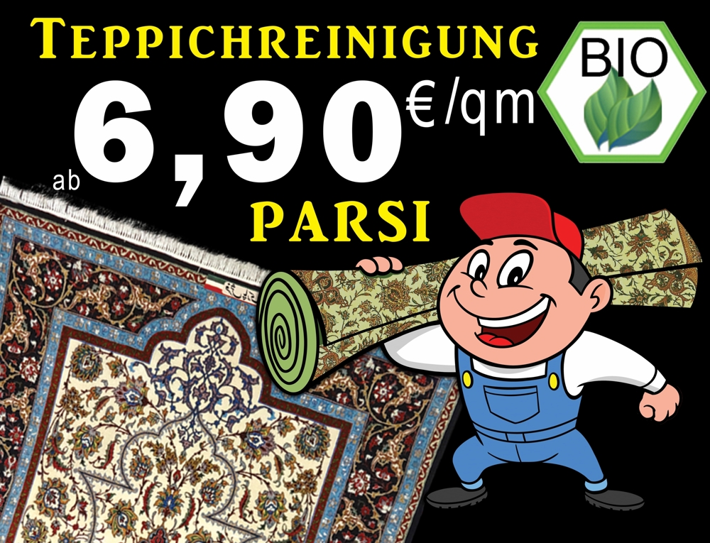 Teppichreinigung bei Teppich Parsi I Teppichwäscherei & Teppichreparatur Köln_Bio- / *Rückfettung_
