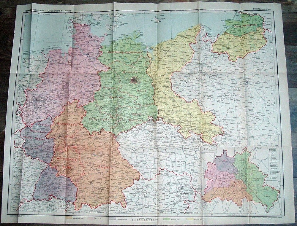 Deutschland, Besatzungszonen, Übersichtskarte, Landkarte, no PayPal