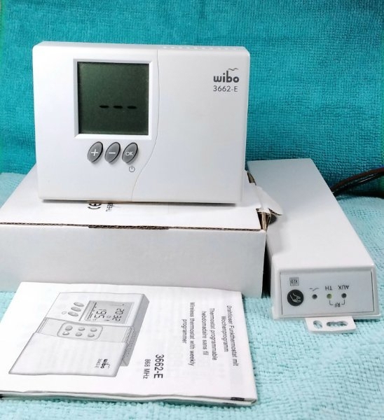 Wibo Funk Thermostat 3662-E Empfänger 3664-EP Elektro Heizung Temperatur Regler NEU OVP