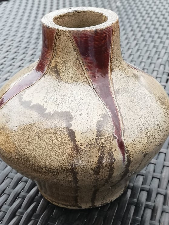 Vase Keramik Vintage Handarbeit Signature