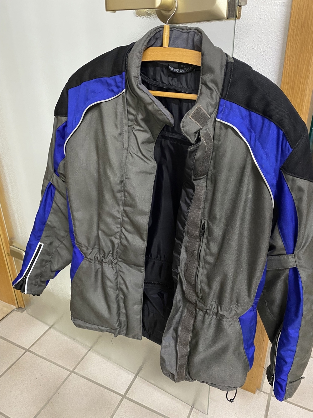 DA-Motorradjacke, Textil, Größe 40, grau/schwarz/blau, HeinGericke