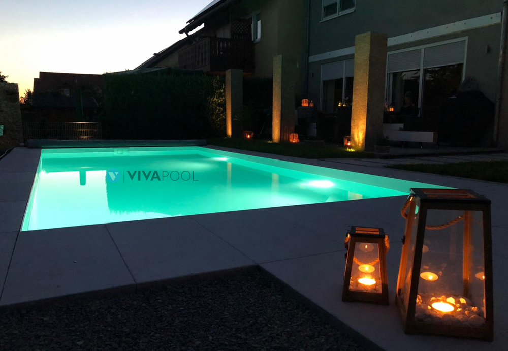 PP Pool 6,5x3,3 Schwimmbecken +Zubehoer Set+LED Einbaubecken VIVAPOOL
