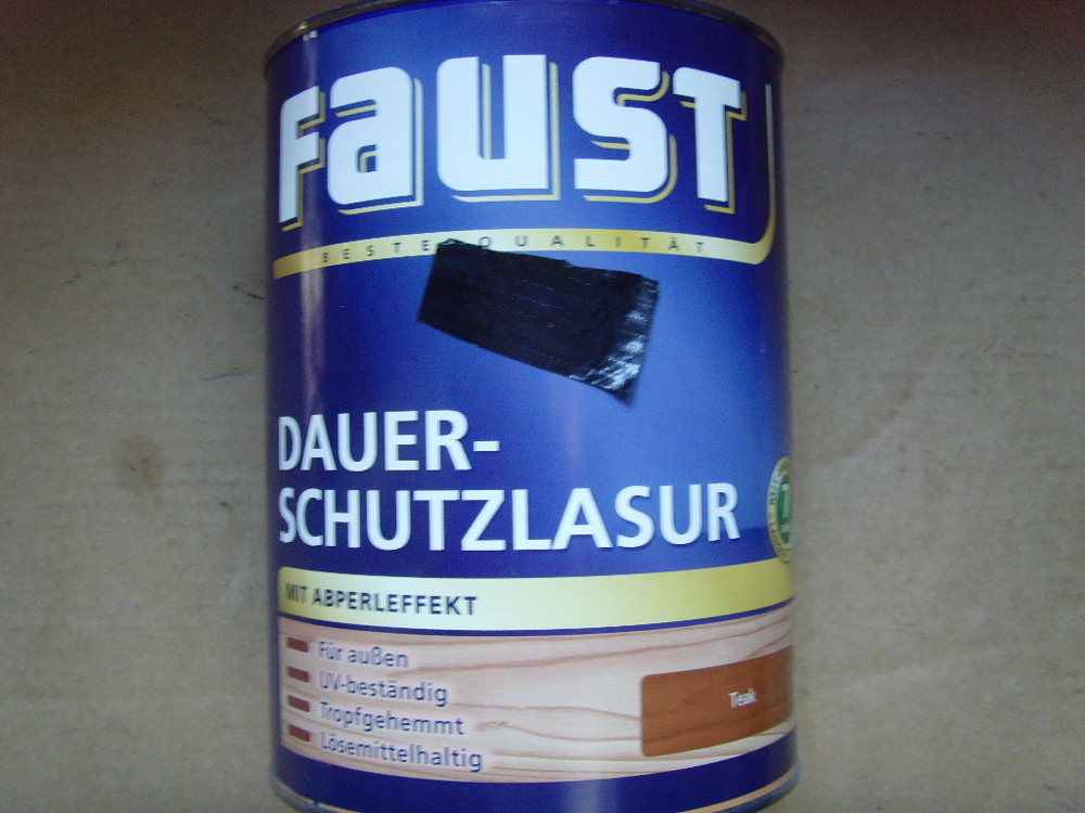 F770353E Faust Dauerschutzlasur Teak, außen 2,5L Farbe