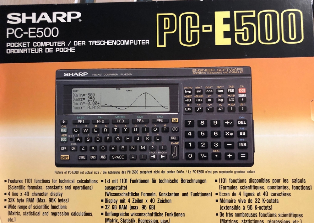 Taschencomputer SHARP PC-E500 - guter Zustand