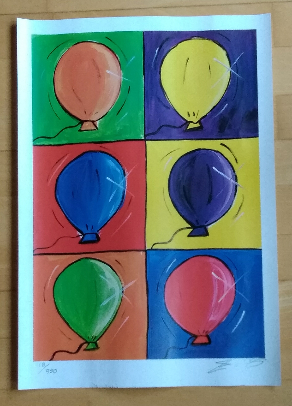 Kunstdruck "6 Balloons" von Stanley King