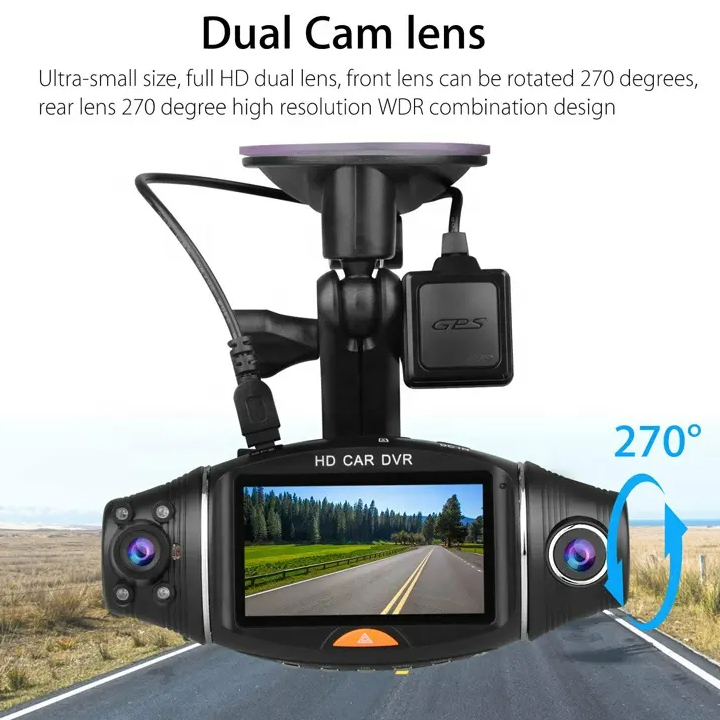 Dashcam in HD Qualität mit 2 Kameras, GPS und G-Sensor neuwertig