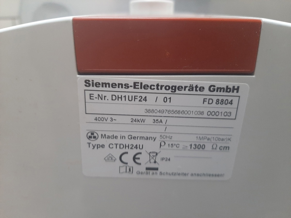 Siemens Durchlauferhitzer 400V