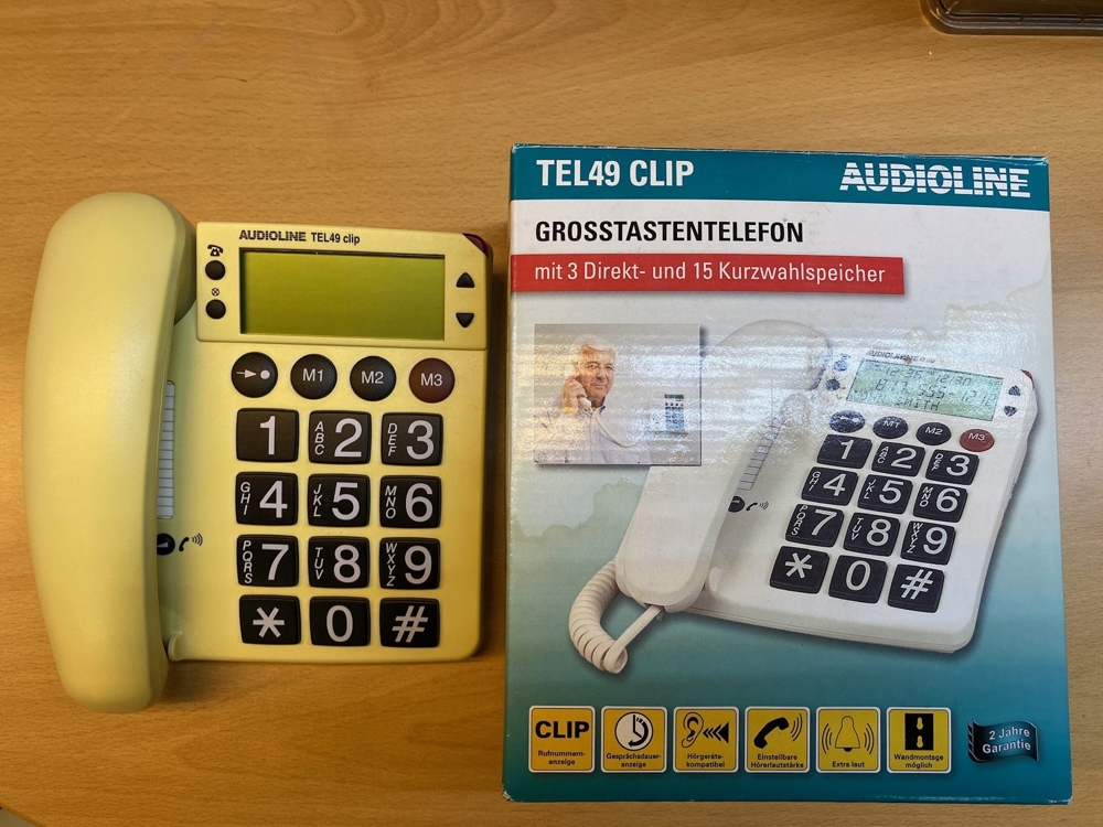 Großtastentelefon Audioline TEL49 CLIP, neu und ovp