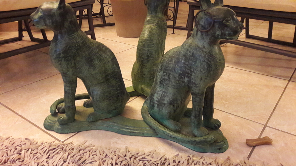 Fine Arts Couchtisch Bronze 3 Katzen