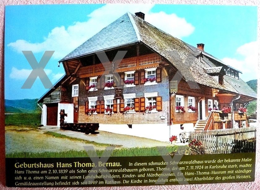 alte Ansichtskarte -Geburtshaus des Malers Hans Thoma aus Bernau