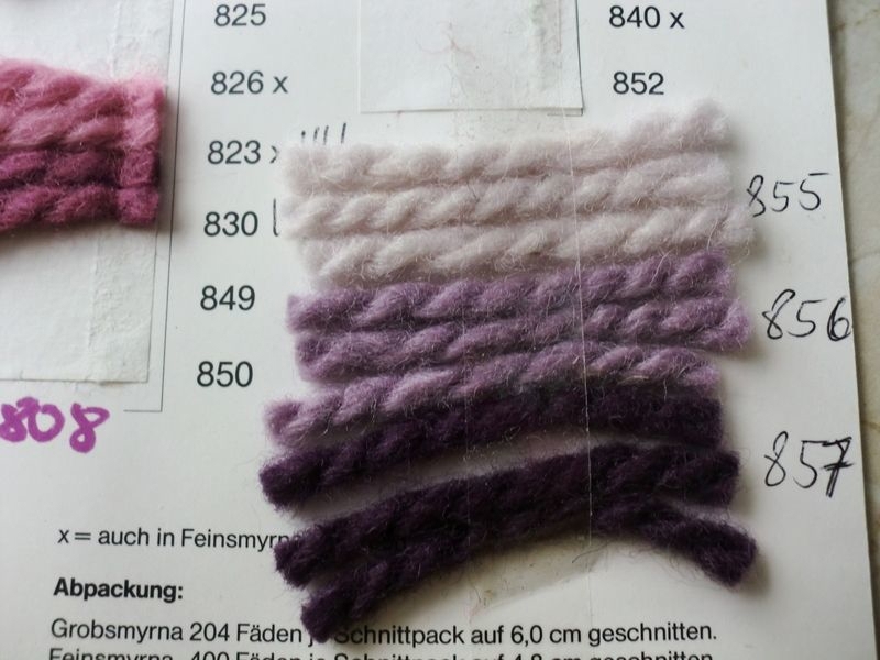 Knüpfwolle, Grob-Feinsmyrna, Strangwolle, Knüpftisch