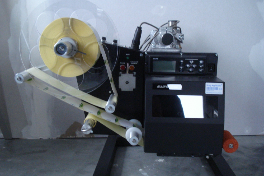 Champignon Beeren Früchte Mais, Universial Etikettiermaschine mit Sato Druckmodul, 400mm Sek