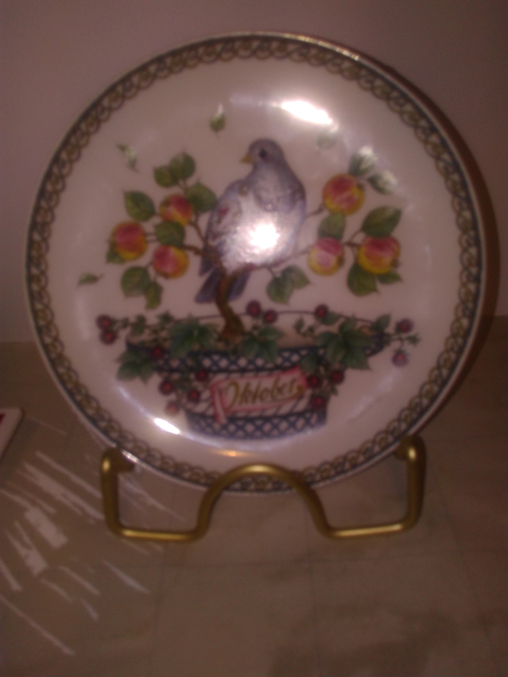 Wandteller 10 Oktober Waldtaube Hutschenreuther Ole Winther Wandteller