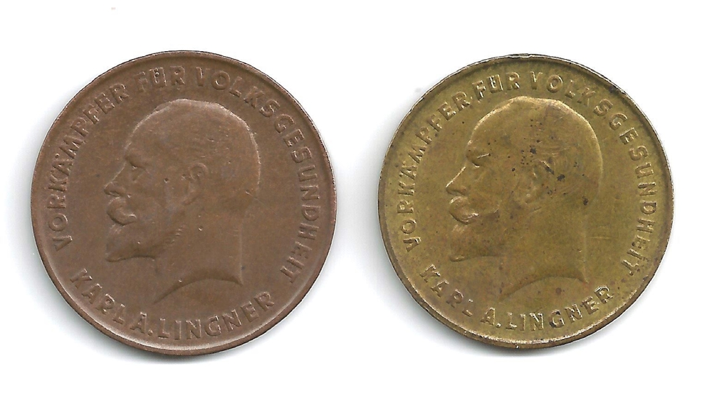 Medaille Wertmarke 10 und 20 Warenpunkte Lingner Werke Dresden