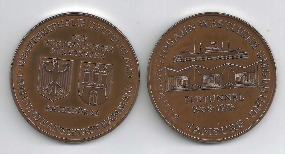 Medaillen Hamburg Elbtunnel 1968-1975
