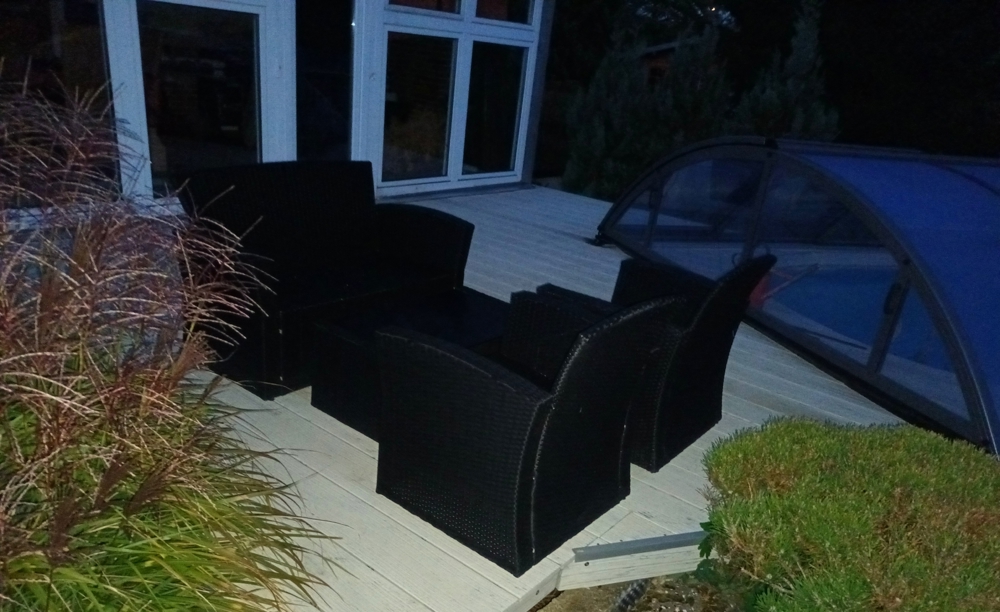Lounge Terrassen Möbel Set 8-tlg. wetterfest Sofa 2 Sessel 1 Tisch schwarz