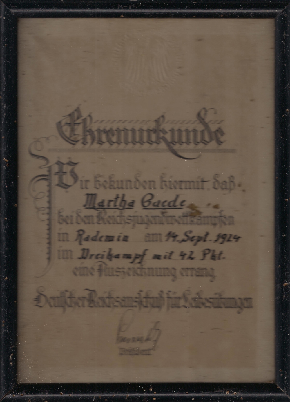 Urkunde 1924
