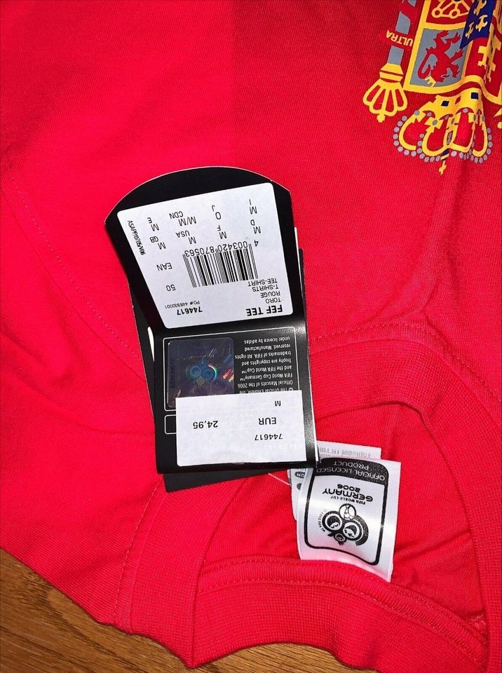 Neu adidas FEF TEE t-shirts toro rouge größe M. espana