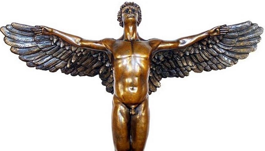 Bronze Skulptur Mythologie bildschöner Ikarus, Ab April 100.-E weniger!