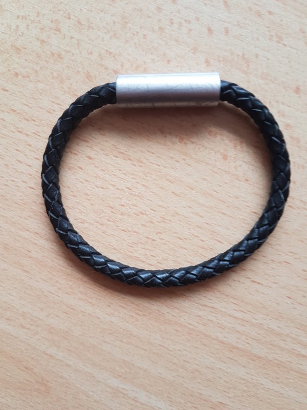 Herren Magnet-Armband aus Leder schwarz