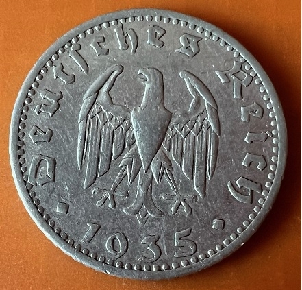 50 Reichspfennig 1935 "A" Kursmünze Deutsches Reich Umlaufmünze      