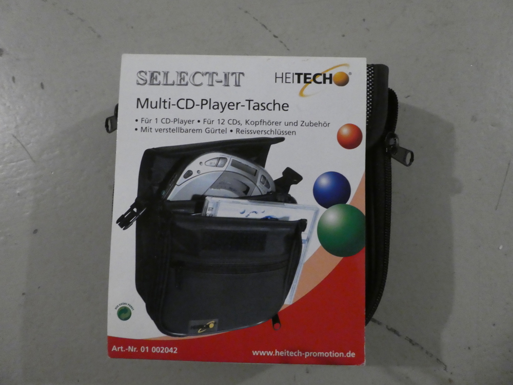 Verk. eine Multi- CD - Player Tasche von Heitech für 1 CD Player und für 12 CDs.