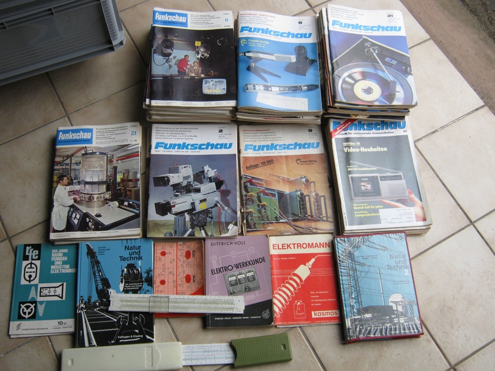 76 Ausgaben FUNKSCHAU von 1969-1984 + 7 Fachbücher für ELEKTRO RUNDFUNKTECHNIK
