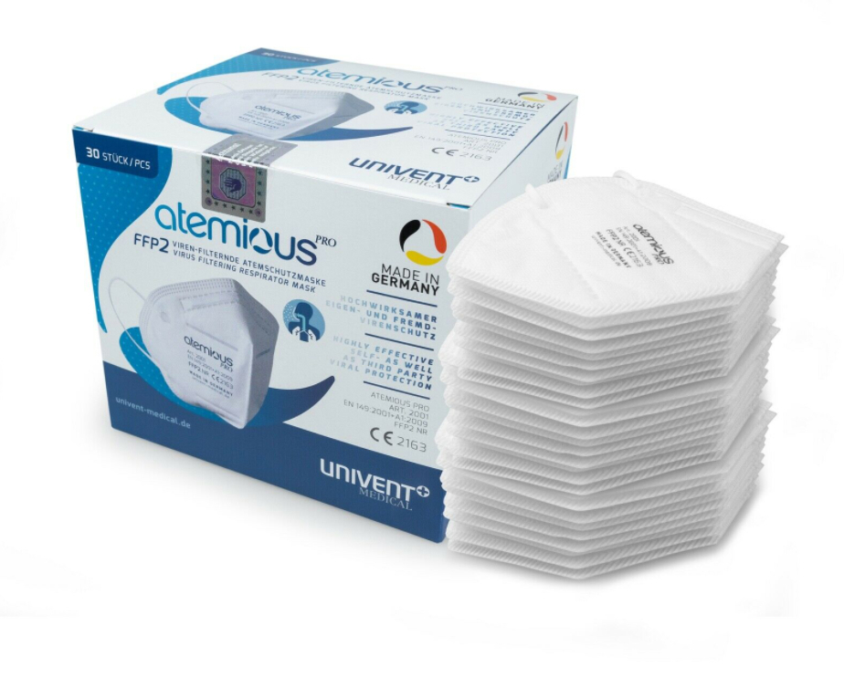 atemious FFP2 Atemschutz - Maske Mundschutz CE zertifiziert, deutsche Herstellung!