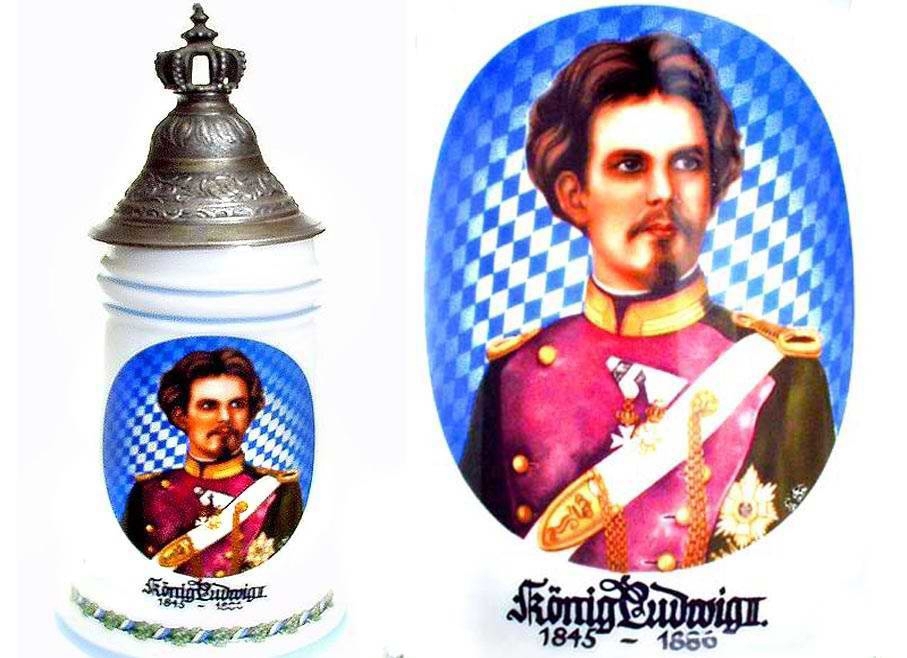 BIERKRUG - König Ludwig II. v. Bayern 1845-1886 - WASSERZEICHEN