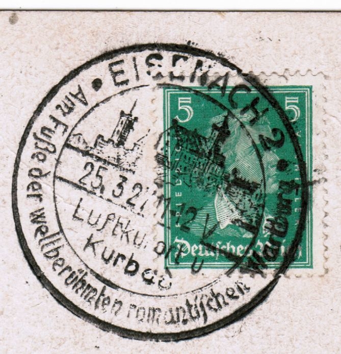Briefmarke, Deutsches Reich 5 Schiller auf AK, Sonderstempel