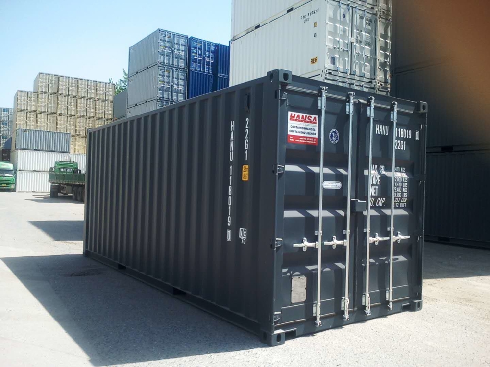 20 DV one way Seecontainer, Lagercontainer, Farbe RAL7016 Anthrazitgrau