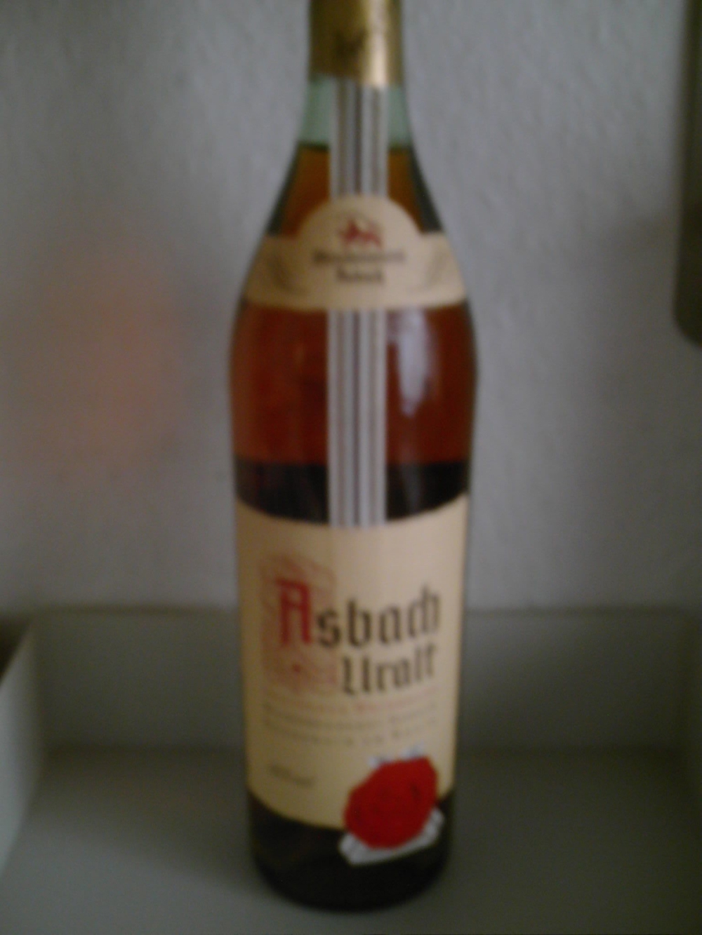 alte Flasche Asbach Uralt Weinbrand 80er Jahre