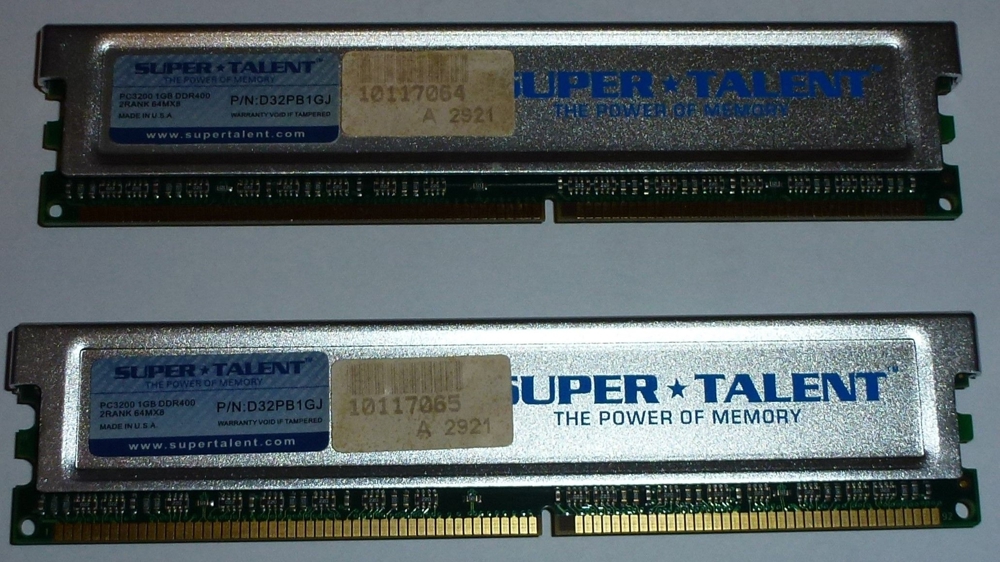 Super Talent 2 mal 1GB DDR400